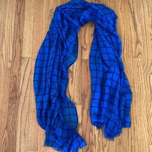 J Crew windowpane check silk scarf wrap